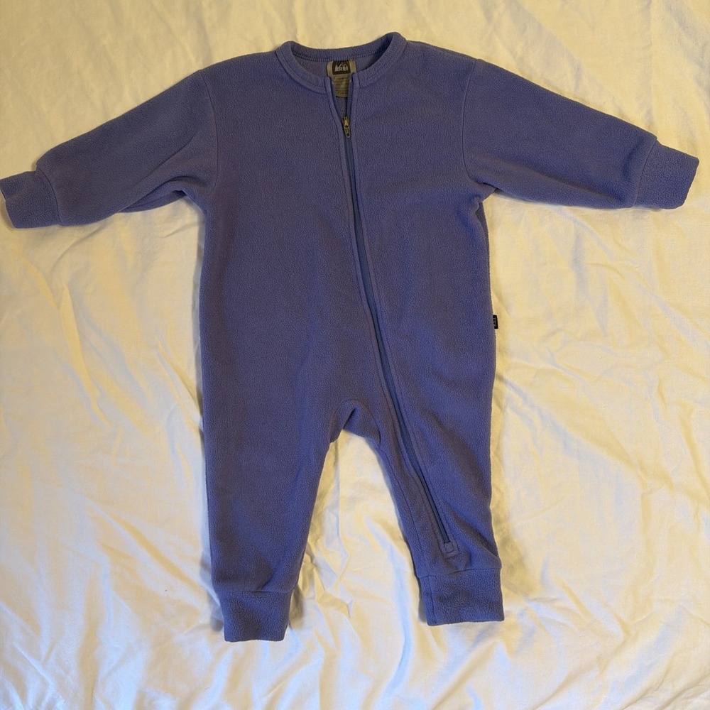 REI Fleece Bunting One Piece Suit Blue 18 Months Full Zip Baby Toddler
